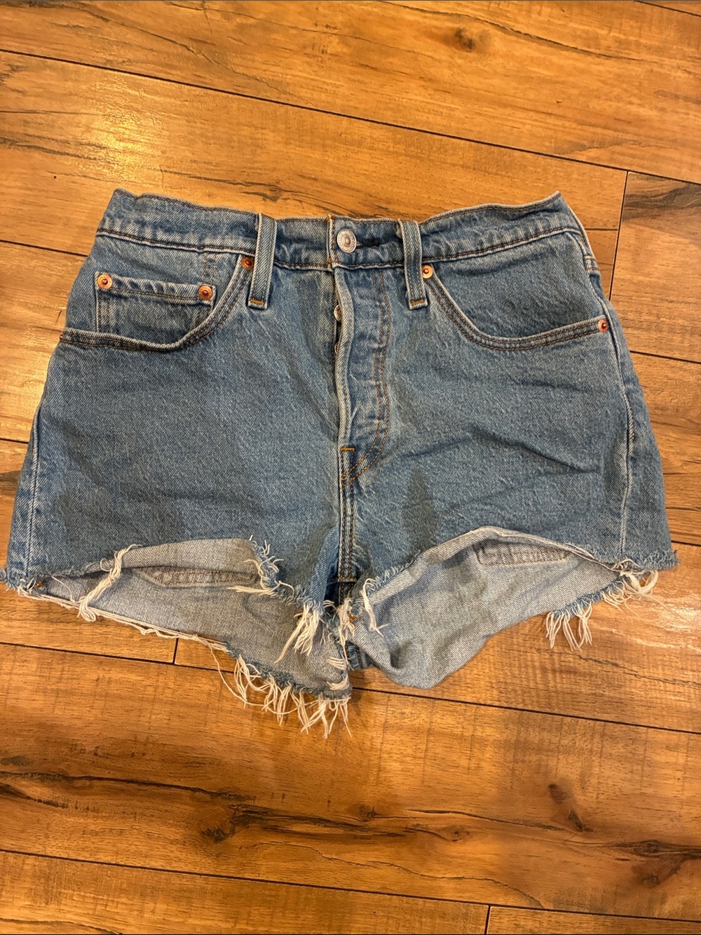 Levi 501 High-Rise Blue Denim Cutoff Shorts